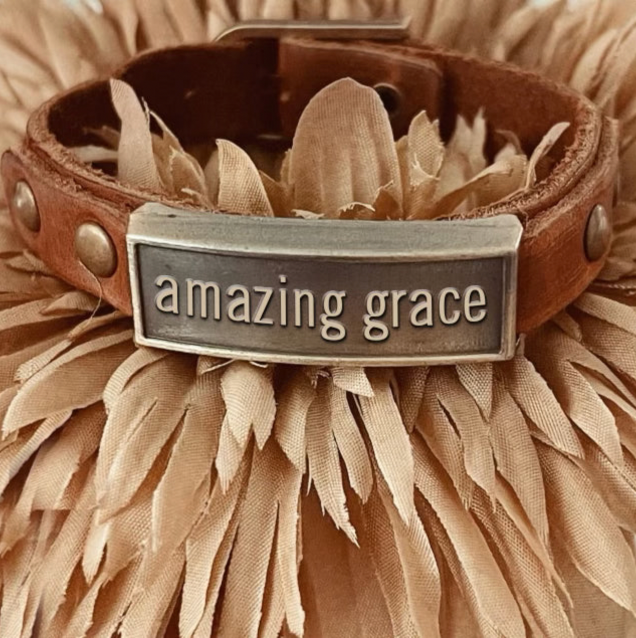 Leather Wristlet: Amazing Grace