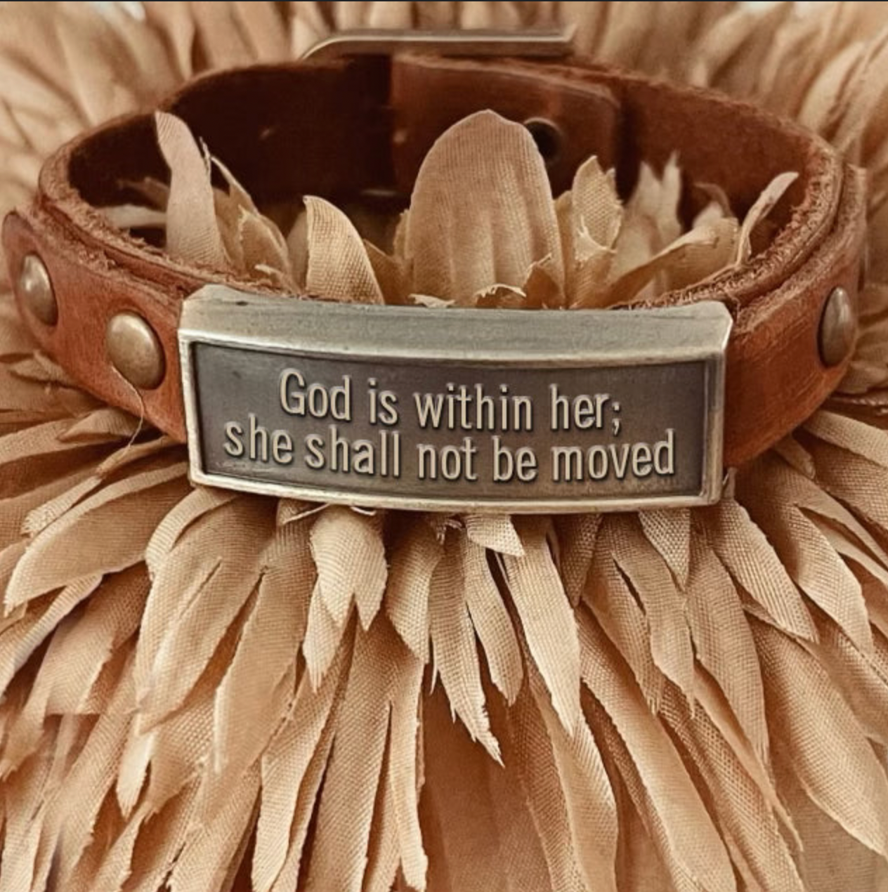 Leather Wristlet: God Within Her