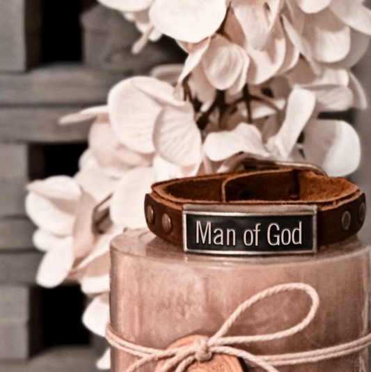 Leather Wristlet: Man of God